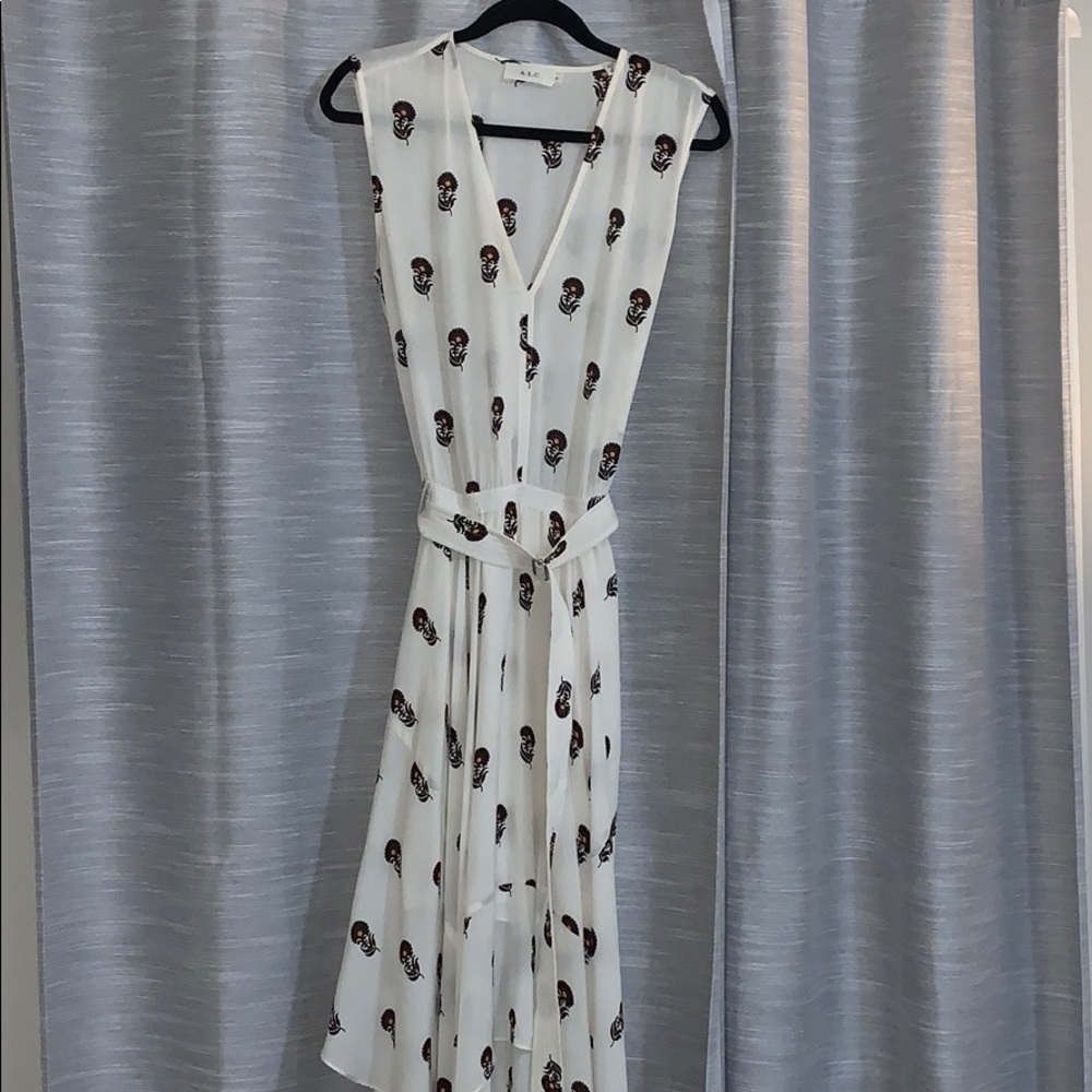 A.L.C. Cream Silk Floral Dress